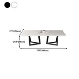 Rectangle Industrial Style Dining Table White Top Fixed Table with Solid Wood Clearhalo ' dining_table' 'Dining Tables & Seating' 'Dining Tables' 'furn' 'furn_dining_table' 'Furniture' 'furniture_dining_table' 'Kitchen & Dining Furniture' 'kitchen&dining_furn' 'kitchen' 'kitchen_dining_table' 1200x1200_727b3771-9b90-47e6-bbeb-32b2b7388598