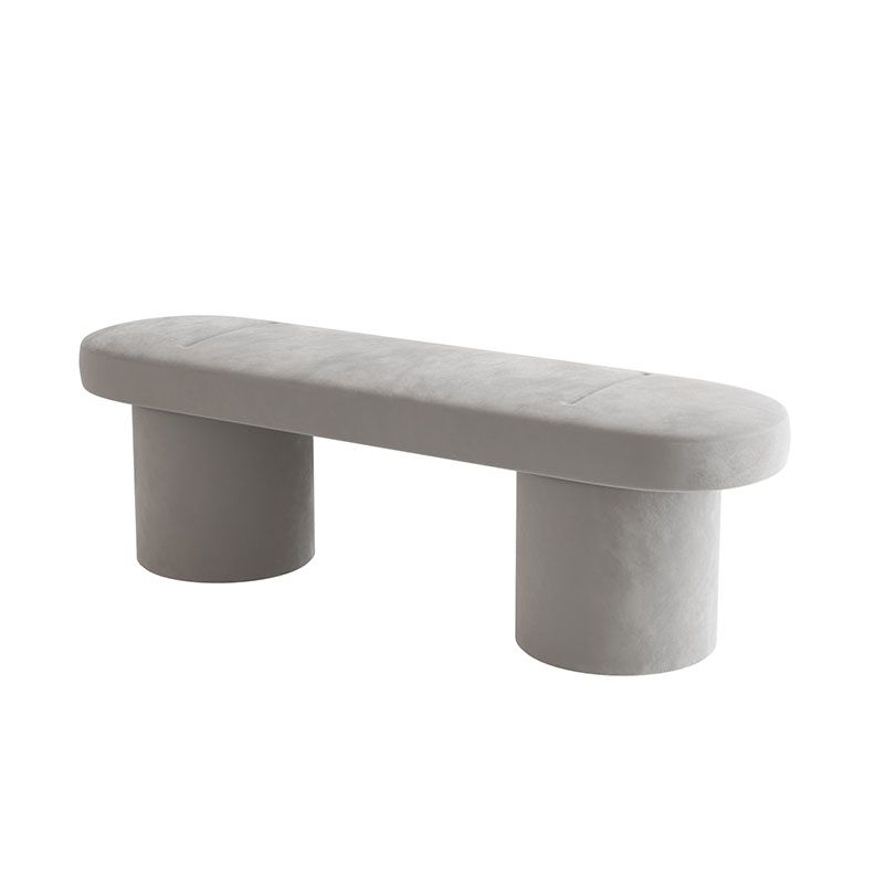 Contemporary Upholstered Bench Oval 17.7" Height Bedroom Bench with Legs Clearhalo 'Benches' 'Chairs & Seating' 'furn' 'furn_benches' 'Furniture' 'Living Room Furniture' 1200x1200_727bd0d9-1a35-4cb8-bd2b-9817e3e3ff1e