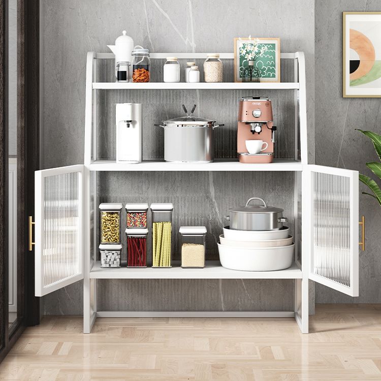 Glam Glass Doors Sideboard Cabinet Dining Room Metallic Credenza Clearhalo 'buffet_sideboard' 'Buffets & Sideboards' 'furn' 'furn_buffet_sideboard' 'Furniture' 'Kitchen & Dining Furniture' 1200x1200_727c3a0e-672e-4455-aec9-bae43cc4ede9