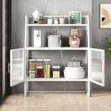 Glam Glass Doors Sideboard Cabinet Dining Room Metallic Credenza Clearhalo 'buffet_sideboard' 'Buffets & Sideboards' 'furn' 'furn_buffet_sideboard' 'Furniture' 'Kitchen & Dining Furniture' 1200x1200_727c3a0e-672e-4455-aec9-bae43cc4ede9