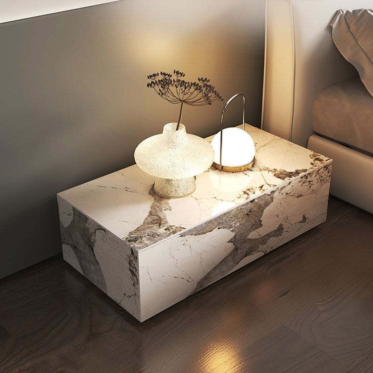 グラム大理石のアクセントテーブルナイトスタンドベッドサイドキャビネットの引き出し付き