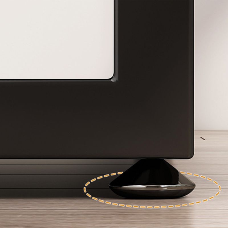 Modern Rectangular Glass Side Table Metal Frame Table with Storage Clearhalo 'Coffee & Accent Tables' 'End & Side Tables' 'end_side_tables' 'furn' 'furn_end_side_tables' 'Furniture' 'Living Room Furniture' 1200x1200_727efce2-661c-48d4-84da-a4bb5f5237b2