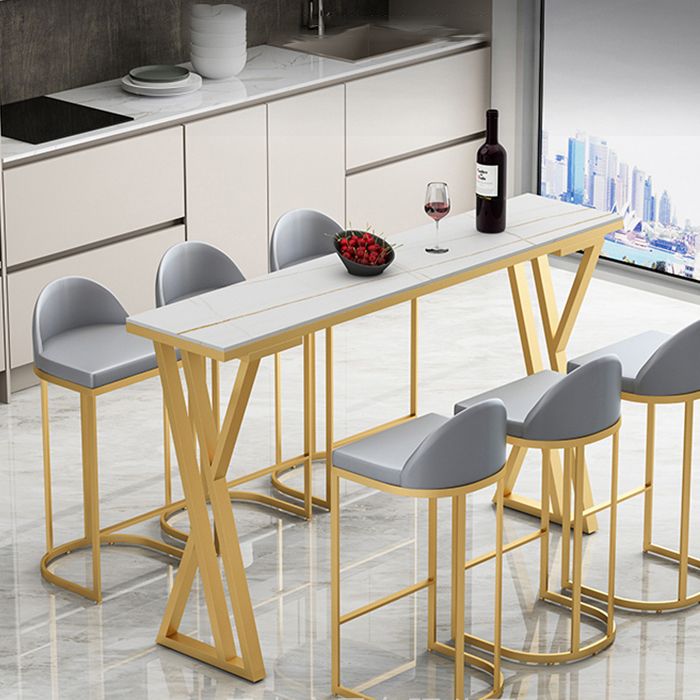 Contemporary Rectangle Bar Dining Table Indoor Bar Height Cocktail Table 42-Inch Top Clearhalo 'Bar Furniture' 'Bar Tables' 'bar_tables' 'furn' 'furn_bar_tables' 'Furniture' 'furniture_bar_tables' 'Kitchen & Dining Furniture' 'kitchen&dining_furn' 'kitchen' 1200x1200_727f3450-c4d6-4889-86df-31af301a5940