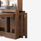 Mesa de comedor con estructura de madera maciza, mesa de comedor plegable rectangular con almacenamiento