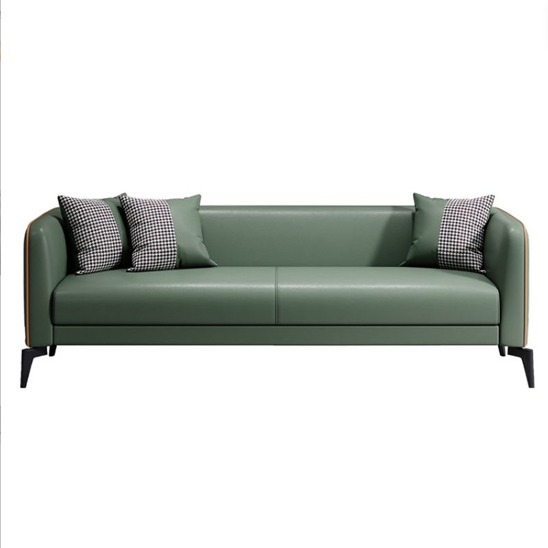 Contemporary Faux Leather Tight Back Tuxedo Arm Living Room Standard Settee