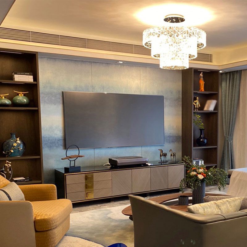 Mobile porta TV in vetro con porta TV rettangolare in stile lusso