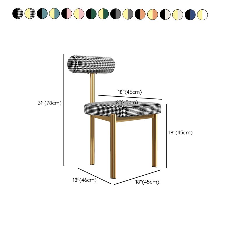 Upholstered Armless Dining Chairs Nordic Style Low Back Side Chair for Dining Room