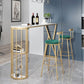 Contemporary Round Bar and Counter Stool Metal Stool with 4 Gold Legs Clearhalo 'Bar Furniture' 'Bar Stools' 'bar_stools' 'furn' 'furn_bar_stools' 'Furniture' 'furniture_bar_stools' 'Kitchen & Dining Furniture' 1200x1200_72850928-130d-4880-a7f0-c1e4ffe3b3fe