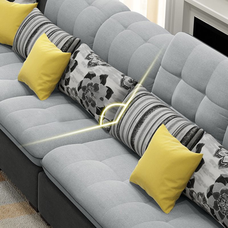 Cushion Back Pillow Top Arm Tufted Sectional Sofa Set for Living Room Clearhalo 'Furniture' 'furniture_sectionals' 'kitchen' 'kitchen_sectionals' 'Living Room Furniture' 'Sectionals' 1200x1200_7288555e-d426-4611-a887-dc7029b55bcf