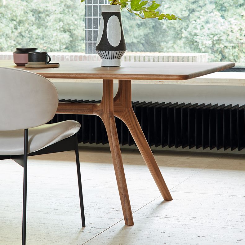 Modern Rectangular Walnut Brown Dining Table with 4 Solid Wood Legs Clearhalo 'Dining Tables & Seating' 'Dining Tables' 'dining_table' 'furn' 'furn_dining_table' 'Furniture' 'Kitchen & Dining Furniture' 1200x1200_728a9f77-7e66-406b-8d9f-55f127d0866f