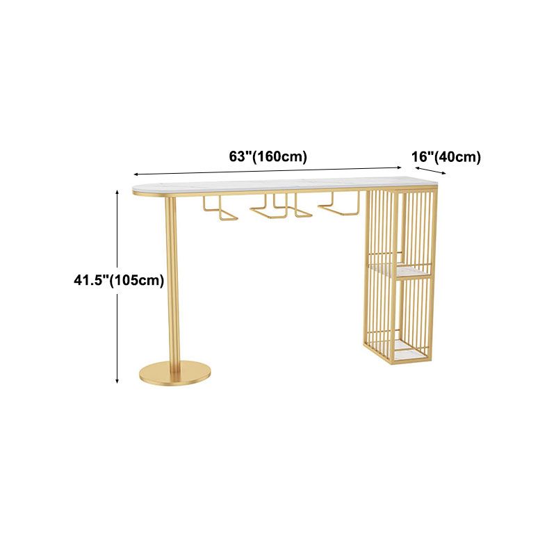 Glam 41.3"H Iron Bar Table Marble White Top Specialty Bistro Table in Gold Clearhalo 'Bar Furniture' 'Bar Tables' 'bar_tables' 'furn' 'furn_bar_tables' 'Furniture' 'furniture_bar_tables' 'Kitchen & Dining Furniture' 'kitchen&dining_furn' 'kitchen' 1200x1200_728ce582-32cc-412d-8fbe-fd749bb8fcaf