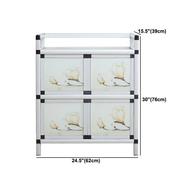 Modern Metal Sideboard Tempered Glass Doors Cabinets Server for Dining Room Clearhalo 'buffet_sideboard' 'Buffets & Sideboards' 'furn' 'furn_buffet_sideboard' 'Furniture' 'Kitchen & Dining Furniture' 1200x1200_728d244a-7a3b-49d2-9f6b-8eb54cbf3a8e
