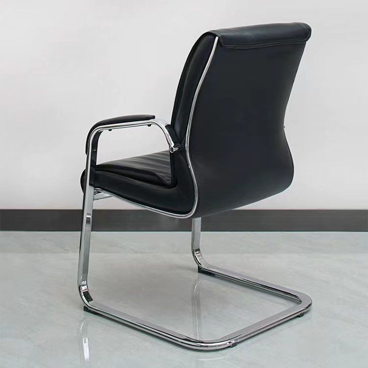 Modern Leather and Metal Desk Chair with Mid Back Home Office Chair Clearhalo 'furn' 'furn_office_chair' 'Furniture' 'Office Chairs' 'Office Furniture' 'office_chair' 1200x1200_728e7f61-a176-479e-8a98-a3323905dd47