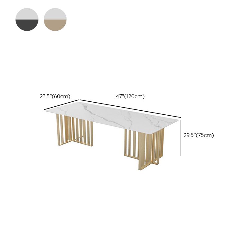 Scrivania rettangolare in pietra industriale 29,53 "Distanta da ufficio alta