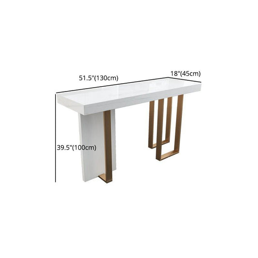 Rectangle Bar Table Contemporary Bar Dining Table with 4 Gold Legs Clearhalo 'Bar Furniture' 'Bar Tables' 'bar_tables' 'furn' 'furn_bar_tables' 'Furniture' 'furniture_bar_tables' 'Kitchen & Dining Furniture' 1200x1200_728ed305-1cd0-4942-bf3d-cf142aed6313