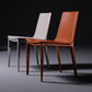 Leather Dining Chair Minimalist Design Solid Back Armless Dining Chair
