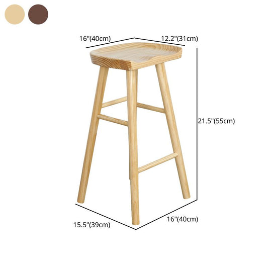Modern Pine Backless Bar Stool Contoured Seat Indoor Counter Stool with Wood Legs Clearhalo 'Bar Furniture' 'Bar Stools' 'bar_stools' 'furn' 'furn_bar_stools' 'furniture_bar_stools' 'Kitchen & Dining Furniture' 'kitchen&dining_furn' 'kitchen' 'kitchen_furn' Furniture' 1200x1200_728f825f-17ed-4b6c-be50-3bdbbd741b7e