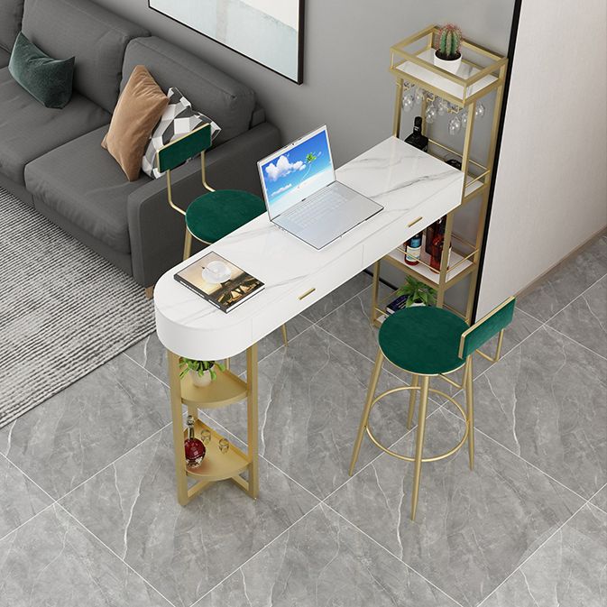 Marble Living Room Pub/Bar Table Double Pedestal Storage Bar/Dinette Table Clearhalo 'Bar Furniture' 'Bar Tables' 'bar_tables' 'furn' 'furn_bar_tables' 'Furniture' 'furniture_bar_tables' 'Kitchen & Dining Furniture' 'kitchen&dining_furn' 'kitchen' 1200x1200_7290ecd4-6301-4d10-bd9d-f488e1a37970