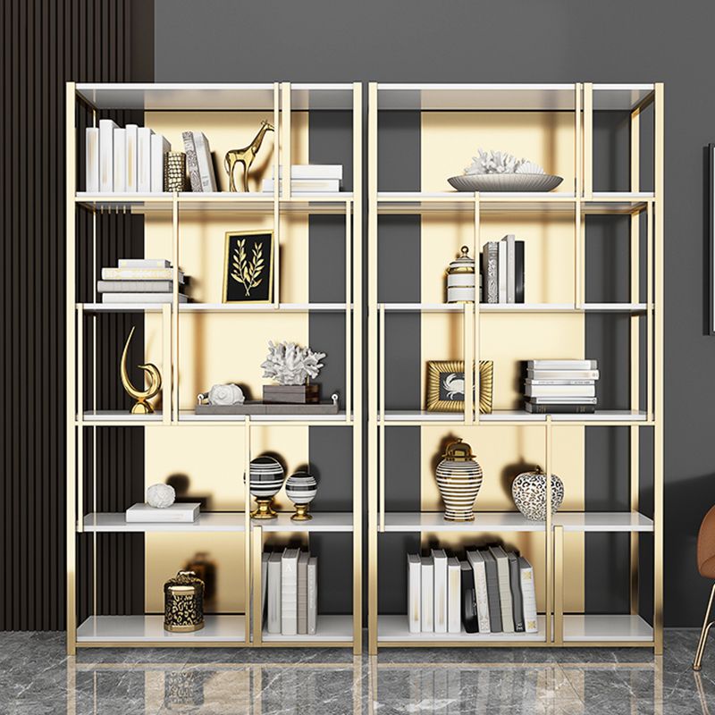 11.81"W 78.74"H Bookshelf Glam Style Open Back Bookcase for Study Room Home Office Clearhalo 'Bookcases' 'furn' 'furn_bookcases' 'Furniture' 'furniture_bookcases' 'kitchen' 'kitchen_bookcases' 'Living Room Furniture' 'Office Furniture' 1200x1200_7291ab11-2697-47a6-b10d-5880929fa943