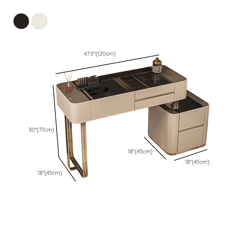 Lussuoso tavolo da toeletta da toeletta per trucco in legno e metallo e tavolo da toeletta a specchio illuminato