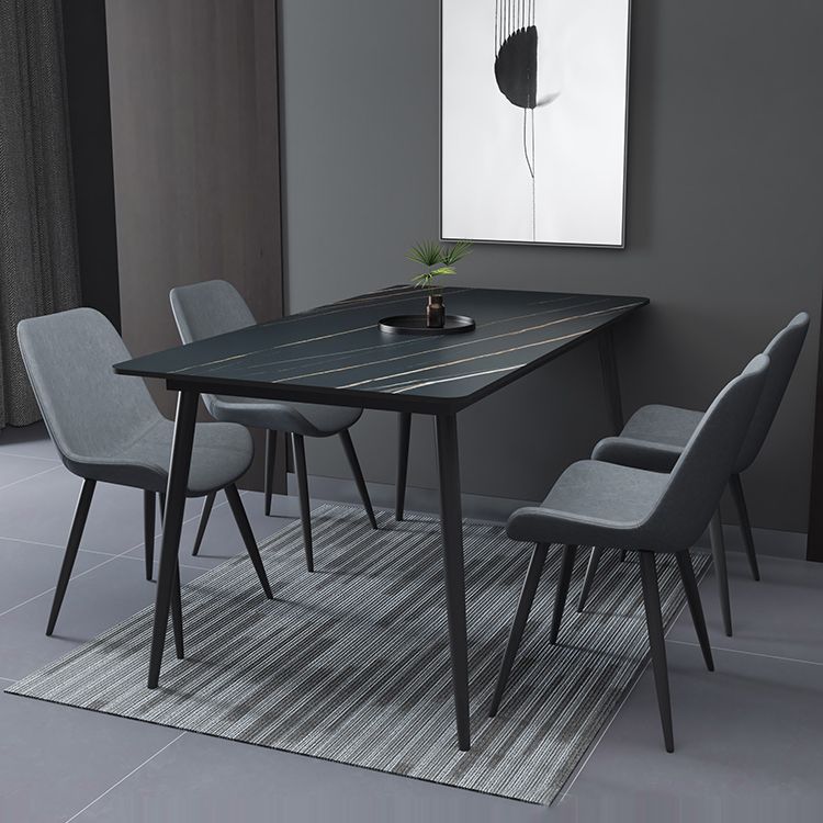 Rectangle Dining Table Industrial Style 4 Legs Base Sintered Stone Table for Home Clearhalo ' dining_table' 'Dining Tables & Seating' 'Dining Tables' 'furn' 'furn_dining_table' 'Furniture' 'furniture_dining_table' 'Kitchen & Dining Furniture' 'kitchen&dining_furn' 'kitchen' 'kitchen_dining_table' 1200x1200_7292aae5-8fee-4eeb-ae61-72168a29e8b7