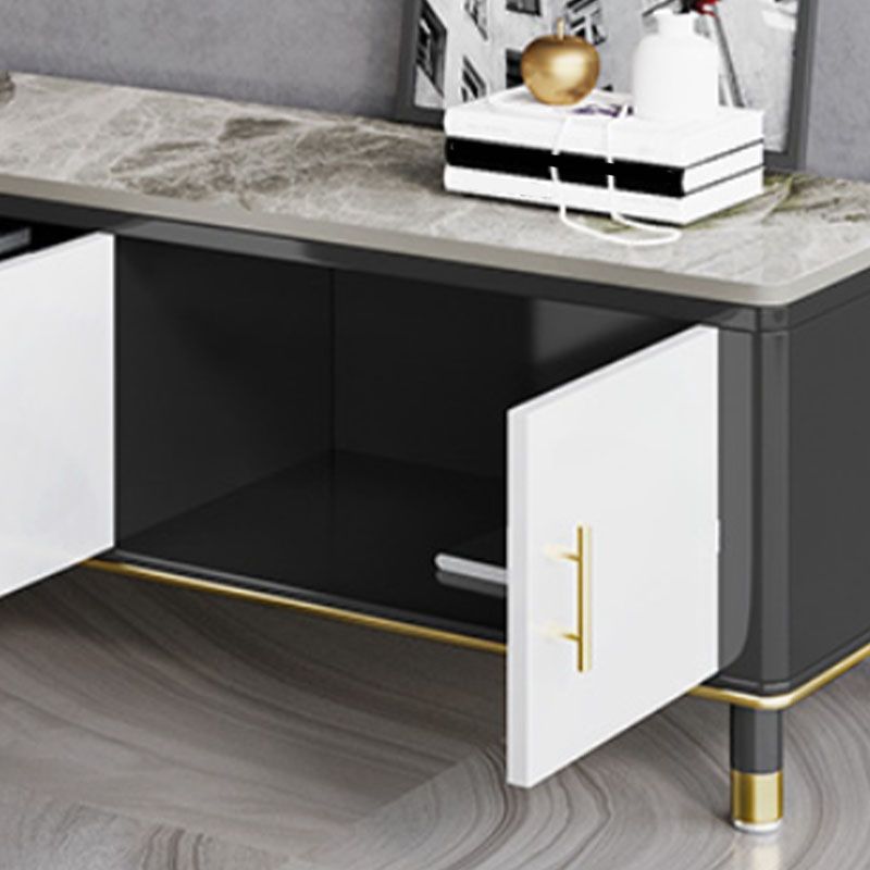 Support multimédia TV contemporain, console multimédia en pierre pour salon