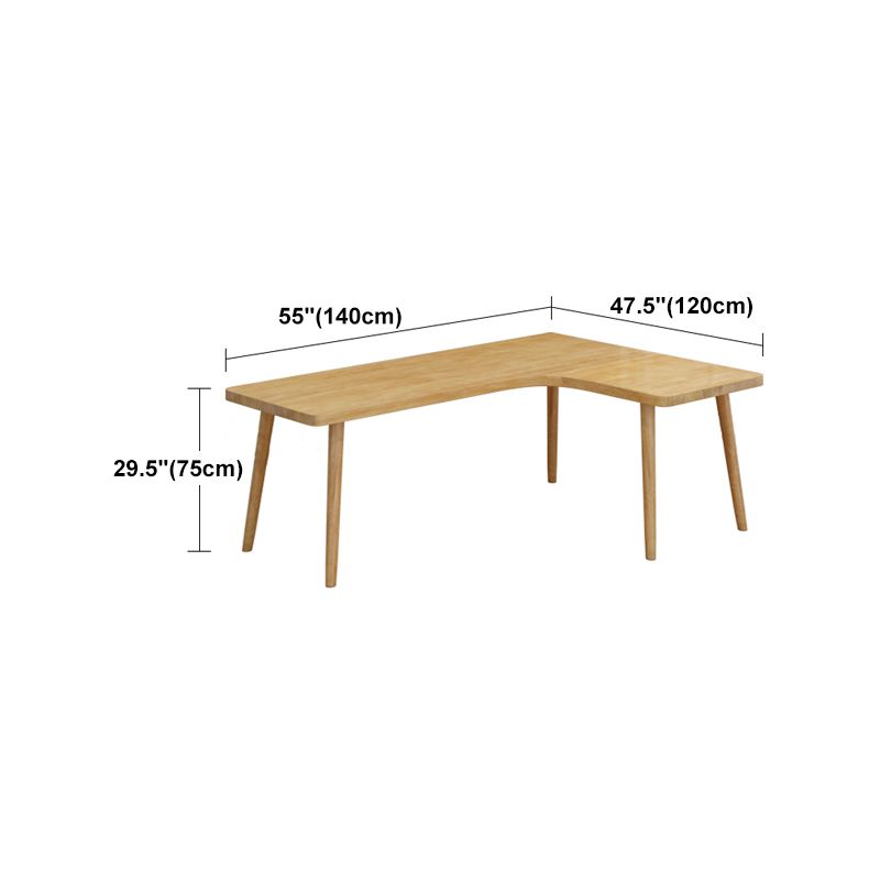 Modern Style Office Desk L-Shaped Solid Wood Brown Home Writing Desk Clearhalo 'Furniture' 'furniture_office_desk' 'Office Desks' 'Office Furniture' 'office_desk' 1200x1200_729601c0-3d6e-44ba-a0c1-d71bb56723de
