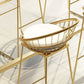 Glam Backrest Bar Stools Backrest Barstool with Gold Metal Legs