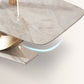 Juego de comedor de piedra sinterizada 1/4/5/7/9 mesa de comedor rectangular con sillas tapizadas