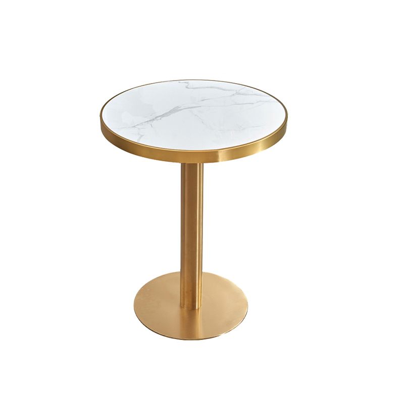 Tavolo da tavolo da piedistallo rotondo in acciaio rotondo alto 29,5 pollici per soggiorno