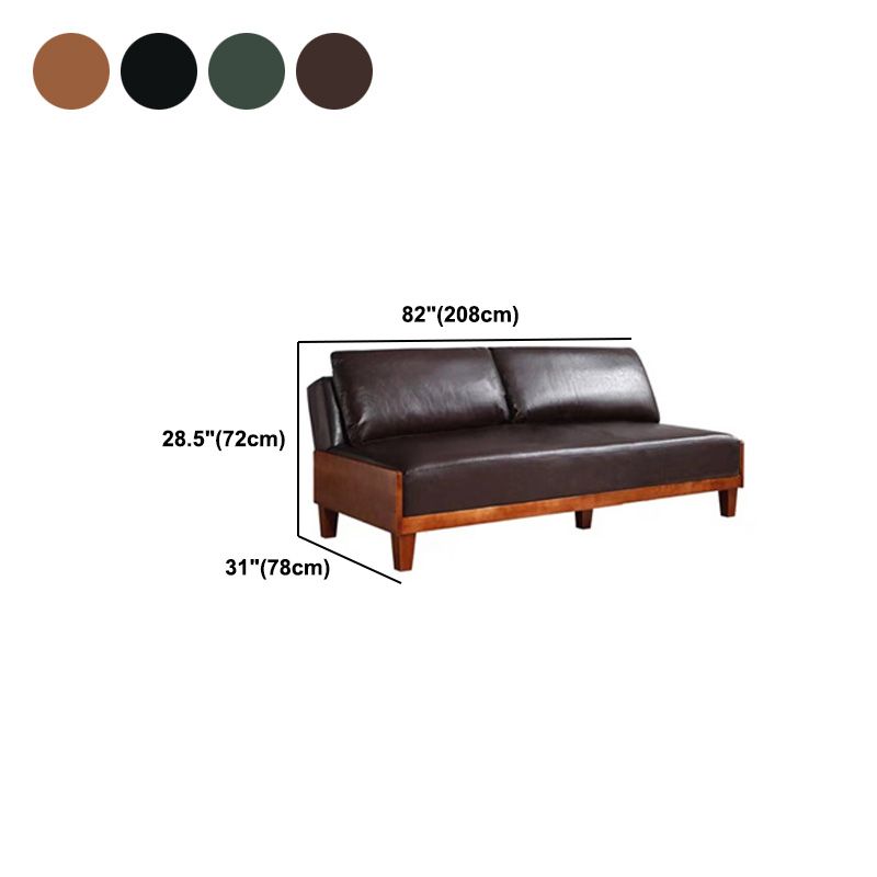 28,3 "H Faux Leder Armless Cabrio -Sofa für Wohnzimmer