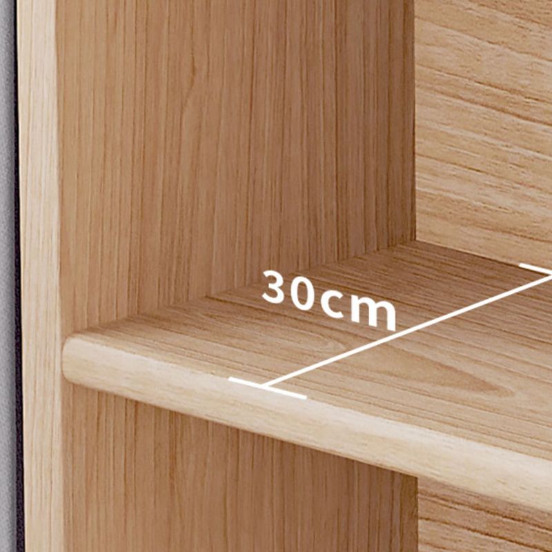 Contemporary Solid Wood Accent Cabinet Rectangle Storage Cabinet with Glass Top