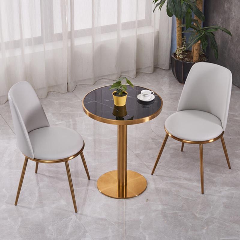 Glam Dining Set Stone 1/3/4 Pieces Dining Round Furniture for Home Clearhalo 'Dining Room Sets' 'Dining Tables & Seating' 'dining_room_set' 'furn' 'furn_dining_room_set' 'Furniture' 'Kitchen & Dining Furniture' 1200x1200_729ad9a5-11b4-4729-9e64-944d9f85f8fe