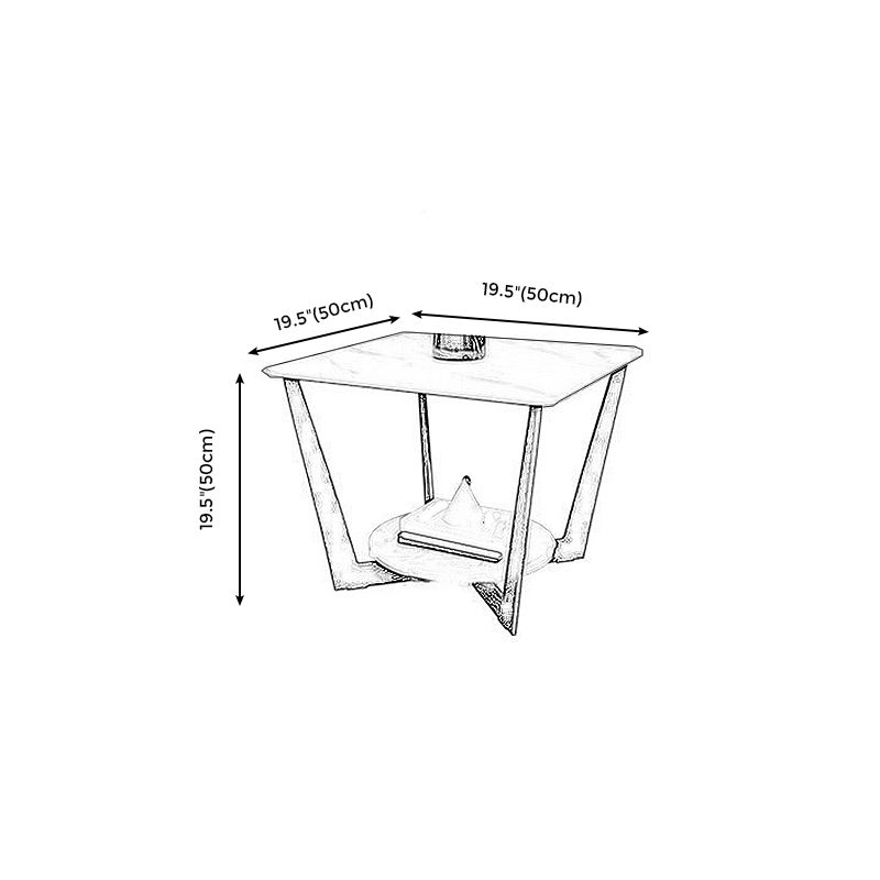 Moderne stijl metalen ijzeren zwarte basisplaat top met opbergrek ronde zijtafel