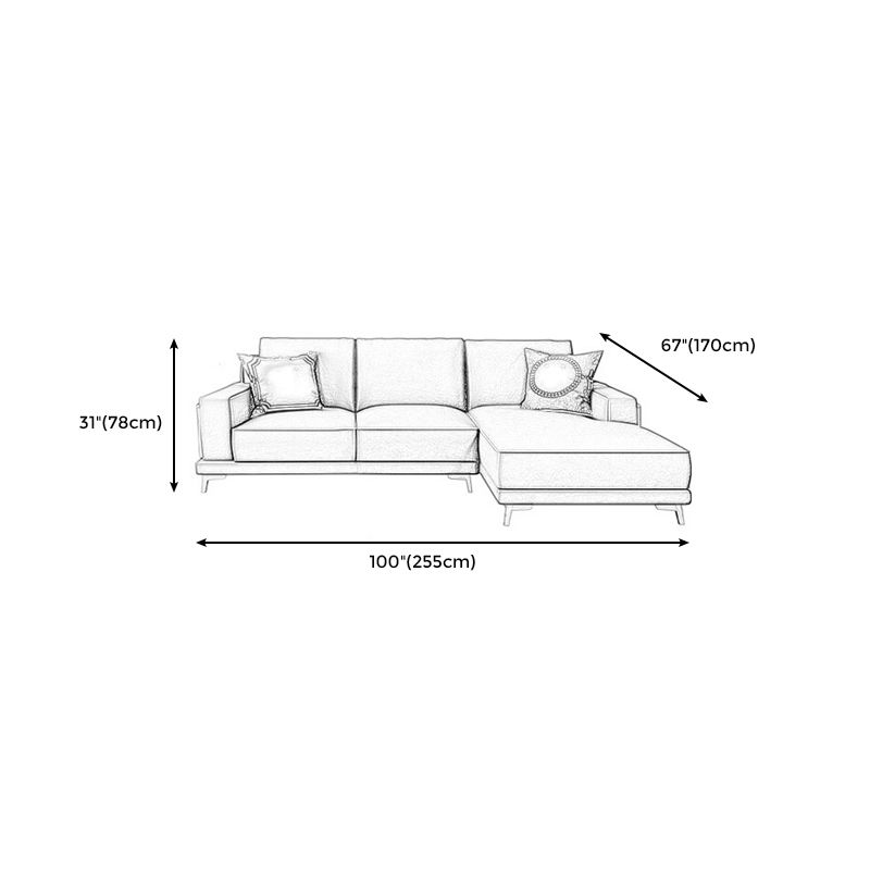 Modern Genuine Leather Sectional Square Arm Sofa with Removable Cushions Clearhalo 'furn' 'furn_sectionals' 'Furniture' 'furniture_sectionals' 'Living Room Furniture' 'Sectionals' 1200x1200_729ae416-04fe-48ae-9000-aadebee839d1