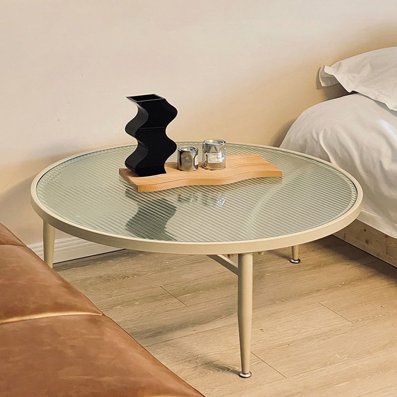 Contemporary Glass-Topped Coffee Table 3 Legs Coffee Cocktail Table Clearhalo 'Coffee & Accent Tables' 'Coffee Tables' 'coffee_tables' 'furn' 'furn_coffee_tables' 'Furniture' 'Living Room Furniture' 1200x1200_729d403b-1cac-4e85-8632-939b68f935f5