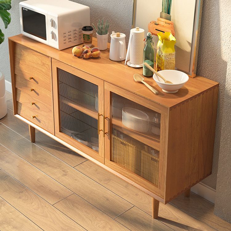 Tavolo a buffet in legno massiccio di pino con cassetti