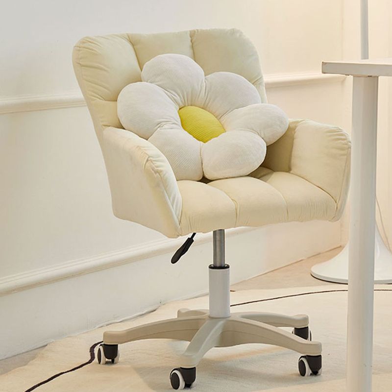 車輪付きのモダンアームレスタスクチェア人間工学的オフィスチェア（枕は含まれていません）