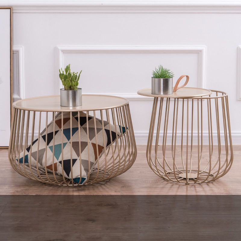 Iron Round Coffee Table Mid-Century Modern Frame Coffee Cocktail Table Clearhalo 'Coffee & Accent Tables' 'Coffee Tables' 'coffee_tables' 'furn' 'furn_coffee_tables' 'Furniture' 'Living Room Furniture' 1200x1200_729decfc-da6c-4268-923d-1875cb0d7ab9