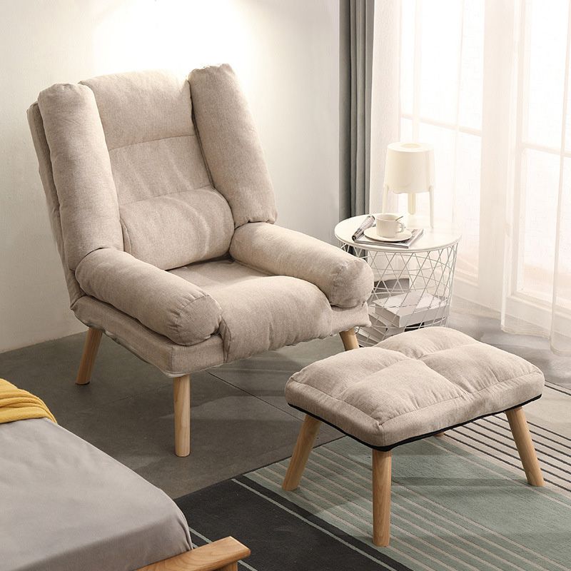 29.52"Wide Cotton Blend Arm Chair with Basic Four Legs Pillow Back Armchair Clearhalo 'Accent Chairs' 'accent_chairs' 'Chairs & Seating' 'furn' 'furn_accent_chairs' 'Furniture' 'Living Room Furniture' 1200x1200_729eb28b-a168-4d10-a4d7-e3fcdb1a63c1