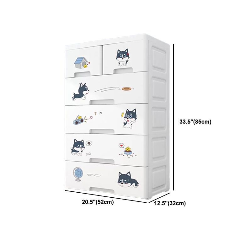 Eigentijdse garderobe witte kleur plastic garderobe kast met laden