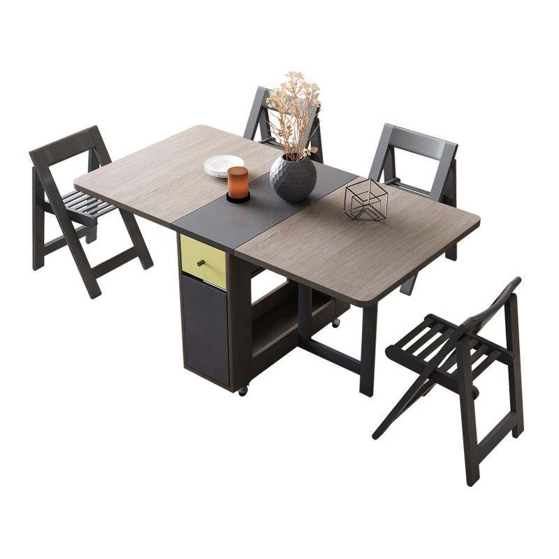 Mid-Century Brown Dining Table Rectangle Wooden Drop Leaf Dining Table for Home Clearhalo ' dining_table' 'Dining Tables & Seating' 'Dining Tables' 'furn' 'furn_dining_table' 'Furniture' 'furniture_dining_table' 'Kitchen & Dining Furniture' 'kitchen&dining_furn' 'kitchen' 'kitchen_dining_table' 1200x1200_72a02bc1-ef77-497b-af72-42341cab1eaf