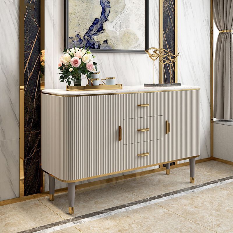 Luxury Style Sideboard 32-inch Height Stone Top Cupboard for Kitchen Clearhalo 'buffet_sideboard' 'Buffets & Sideboards' 'furn' 'furn_buffet_sideboard' 'Furniture' 'Kitchen & Dining Furniture' 1200x1200_72a02ce5-6909-49db-8439-c700a4b43669