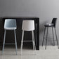 Taburete de bar de cuero de PU de estilo moderno, taburete de bar con asiento cuadrado y patas de metal