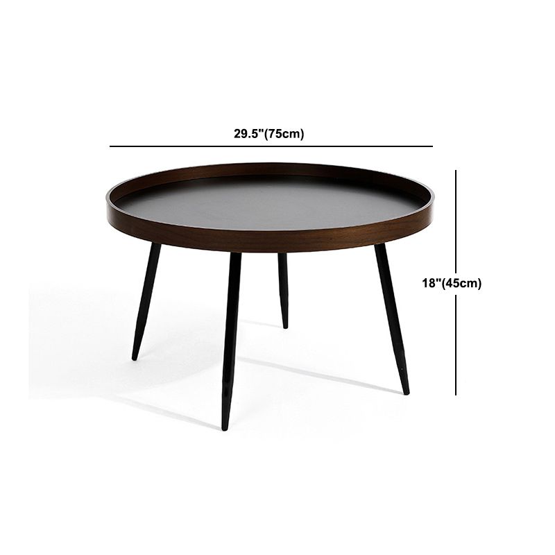 3/4 Legs Base Design Round Metal/wood Table Modern Style Coffee Table