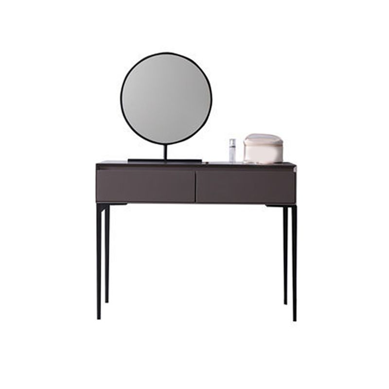 Moderne grijze ijdelheid gespiegelde houtmake -upkruidtafel ontlasting set