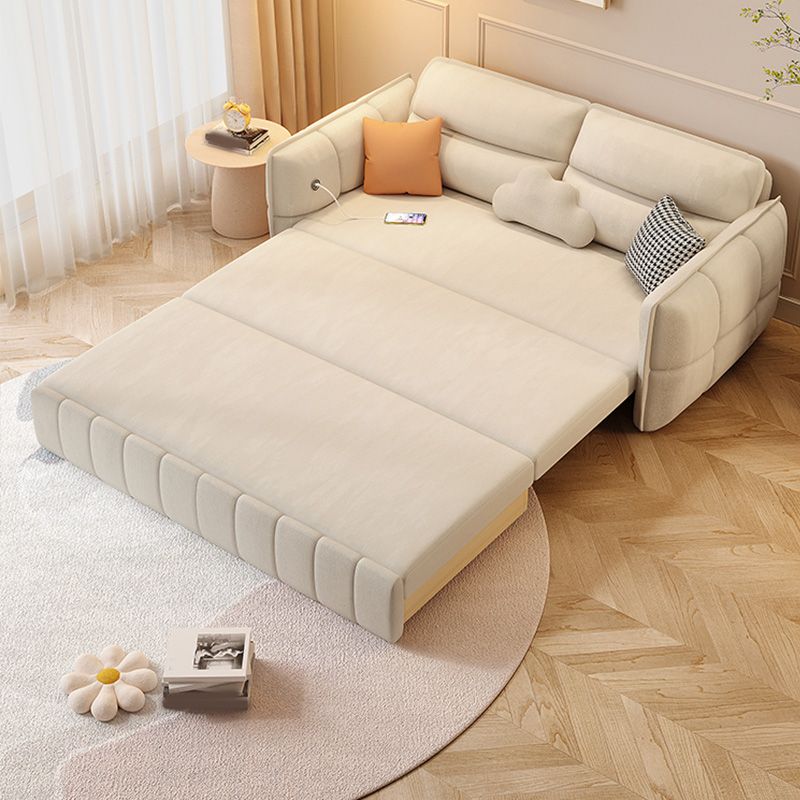 33,85 "braccia rotonda alta dormiente in tessuto nordico del divano letto a beige