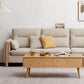 Sofa de tissu contemporain du bras carré en bois massif pour salon