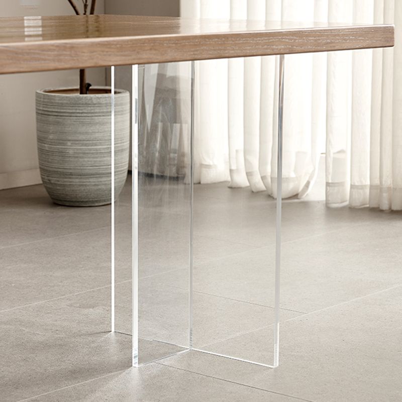 Simplicity Dinette Table Rectangle Solid Wood Dinner Table in Brown Clearhalo 'Dining Tables & Seating' 'Dining Tables' 'dining_table' 'furn' 'furn_dining_table' 'Furniture' 'Kitchen & Dining Furniture' 1200x1200_72a3a5c7-5672-46e6-b84e-456fc7261741
