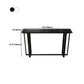 Mesa de bar rectangular de piedra sinterizada, mesa de pub con base negra y metálica